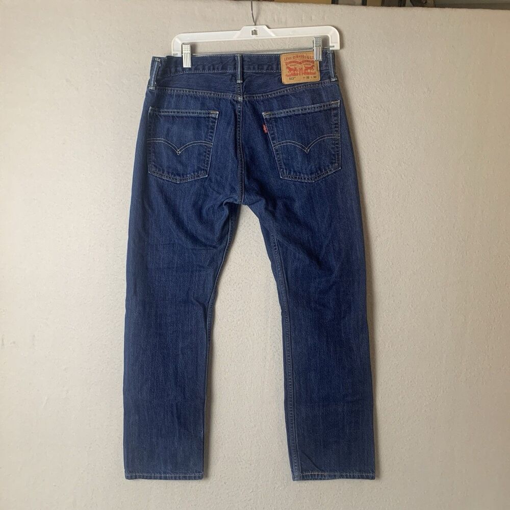 Levis 513 Jeans Mens 32x30 (27) Blue Straight Leg Dark Wash Workwear Cowboy - Picture 2 of 8